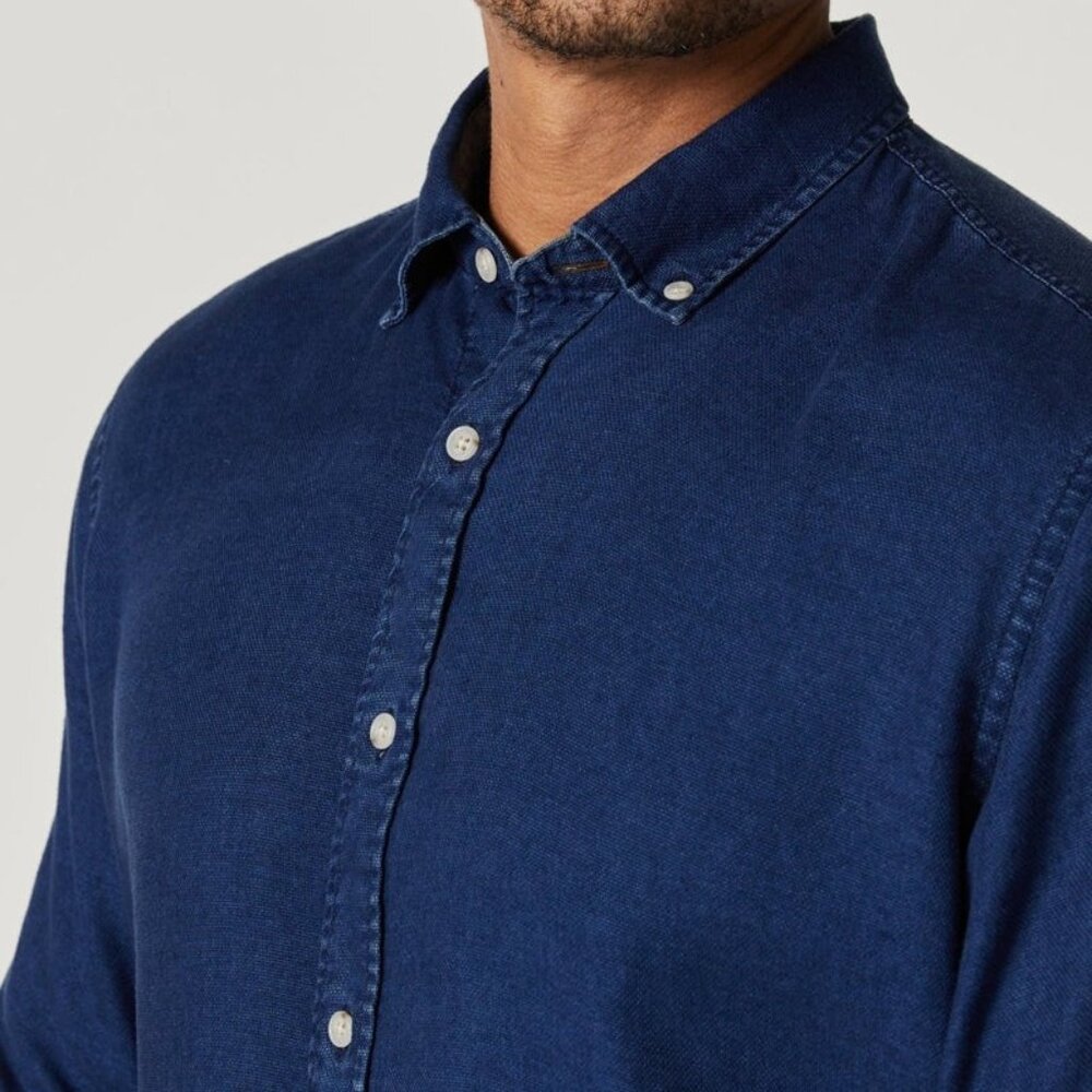 34 Heritage Mid Indigo Denim Shirt - Picture 2 of 2
